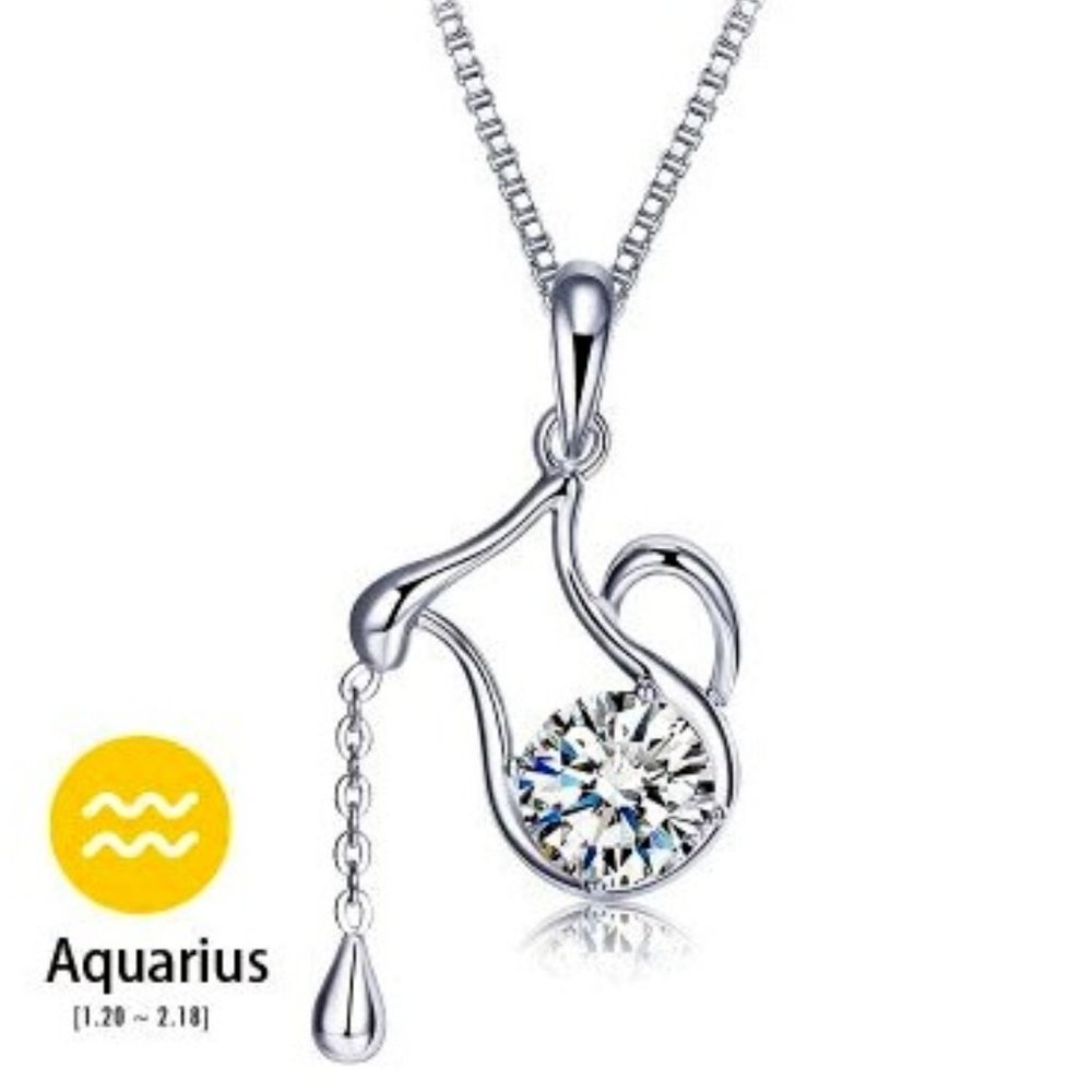 Zodiac Silver CZ  Necklace - Picture 14 of 15